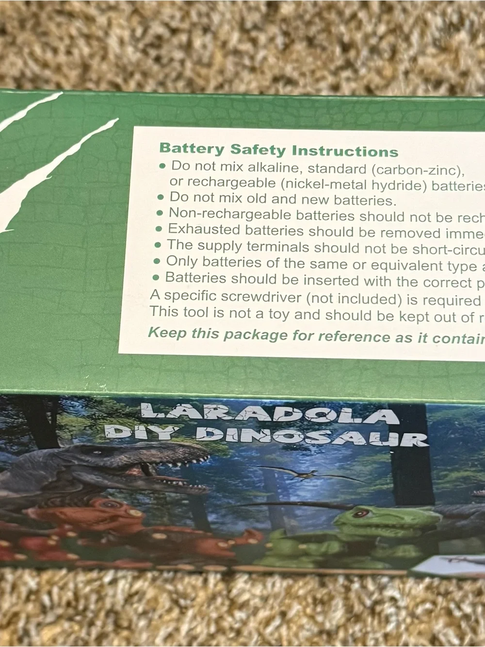 Laradola DIY Dinosaur Building Set - Green & Orange